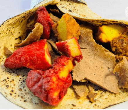 Four meat kebab